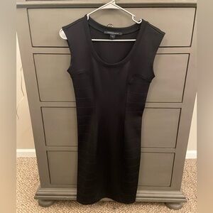 French Connection black midi bodycon dress, size 4.